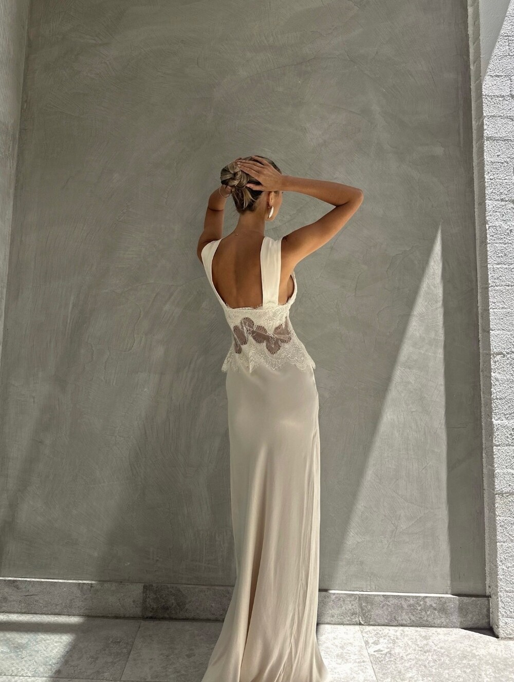 Third Form VISIONS LACE FLOOR LENGTH DRESS | Butter Cream - Picture 9 of 16
